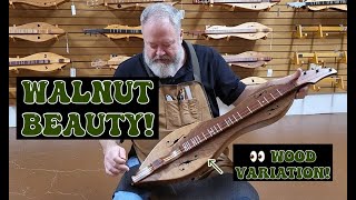 Beautiful Folkcraft® Custom Baritone Dulcimer  Walnut Back Sides Top  Racing Stripes And More [upl. by Aneetak]