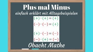 PLUS MAL MINUS  schnell amp einfach erklärt mit Alltagsbeispielen  ObachtMathe [upl. by Yetak580]