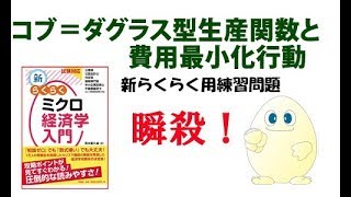 ミクロ経済学「攻略」 ちょっと23回目 （追加問題・コブ＝ダグラス型生産関数と費用最小化行動） [upl. by Eeima]