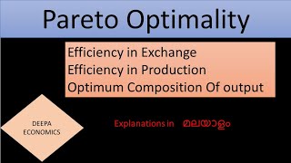 Pareto Optimality  welfare economics Net Set MA exams  Malayalam [upl. by Ailime575]