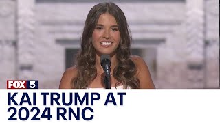 Kai Trump former first granddaughter speaks at RNC  FOX 5 News [upl. by Oicnerolf629]