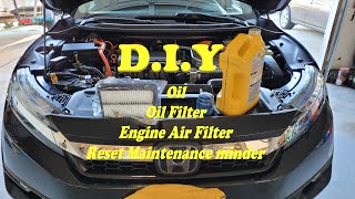 2018 Honda Clarity Oil Oil Filter and Engine Air Filter Change [upl. by Ylrebmyk]