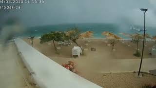 Heavy thunderstorm on the beach  Brodarica Croatia [upl. by Hollah]