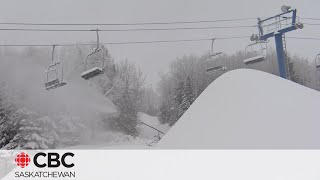 Cold and snowy weather means Saskatchewanians could be hitting the slopes near the Battlefords again [upl. by Annaerda]