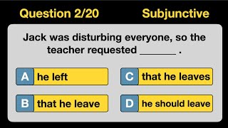 20 Question Test on the Subjunctive B2 LEVEL english englishgrammar grammar subjunctive [upl. by Sokem]