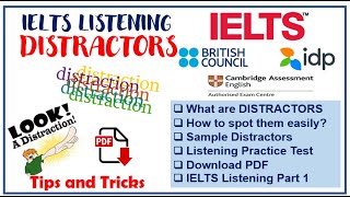 IELTS LISTENING  What is a distractor Get a perfect score in Part 1 with these tips [upl. by Kermy256]