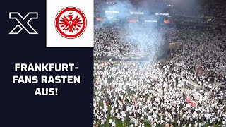 Platzsturm nach historischem Sieg SGEFans feiern ihre Spieler  Eintracht Frankfurt 10 West Ham [upl. by Urian180]