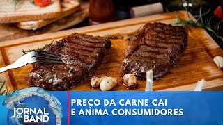 Preço da carne cai e anima consumidores  Jornal da Band [upl. by Ik]