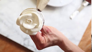 How to Pipe Roses with Meringue Icing with Zoë François of ZoëBakes [upl. by Hedda]