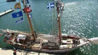 Sailing Vessel Pathfinder Berthing in Port Montreal  Tall Ships 2012 [upl. by Joon392]