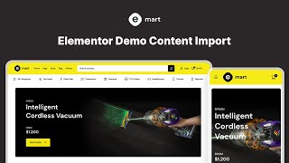 Elementor Demo Content Import Setup  eMart  Electronics Store WooCommerce Theme [upl. by Edme]