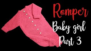 Baby Girl Knitted Romper  03 months  Knitting Tutorial in Urdu  StepbyStep Tutorial  Part 3 [upl. by Godwin]