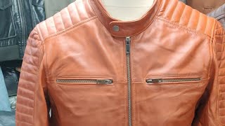 Genuine leather biker jacket for men  Mens real leather jacket Hussain leather jacket store [upl. by Davin]