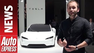 New Tesla Roadster revealed  first look at the 2020 electric sports car [upl. by Atinauj691]