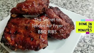 The Secret to Tender BBQ Air Fryer RIBS  with rub recipe  30 Minutes Barbeque [upl. by Zeculon175]