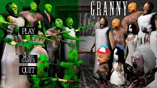 All Bosses vs Zombie Bosses Granny Animation Full Gameplay [upl. by Ahseihs]