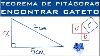 Teorema de Pitágoras  Encontrar un cateto [upl. by Strade230]