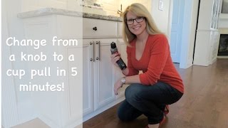 How to Install Cabinet Hardware Cup Pulls in 5 Minutes [upl. by Nnateragram273]