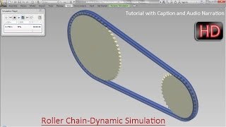 Roller ChainDynamic SimulationAutodesk Inventor Tutorial with caption and audio narration [upl. by Lemieux]