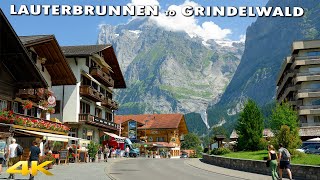 LAUTERBRUNNEN to GRINDELWALD THE MOST SCENIC DRIVE IN SWITZERLAND 4K 60p 🇨🇭 [upl. by Alleul]