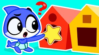 Bebés Tiburón Aprenden las Formas⭐ Video Educativo para Bebés🟠Los Mejores Dibujos por SharkyampSparky [upl. by Ahseinaj]