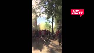 Aberdeen FC fans attacked by Groningen hooligans [upl. by Attaynik]