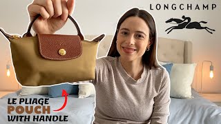 Longchamp Le Pliage Original Pouch with Handle Unboxing and Review  What Fits In My Bag [upl. by Mines]