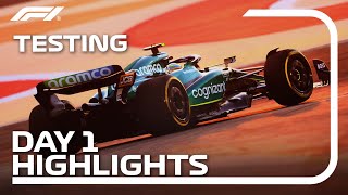 Day 1 Highlights  F1 PreSeason Testing [upl. by Anaeli]