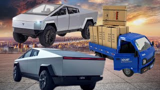 Unboxing of Tesla CyberTruck  Mini Truck Realistic Mini Diecast Model Car Cyber Truck Review ASMR [upl. by Aklog443]