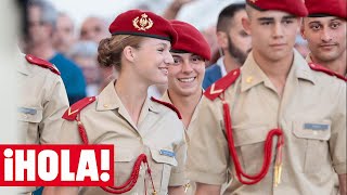 La princesa Leonor participa en la ofrenda floral a la Virgen del Pilar junto al resto de cadetes [upl. by Efi]