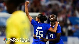 France survive Colombia scare with 32 win to kick off Paris Olympics tournament  NBC Sports [upl. by Kirtley311]