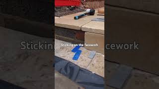 landscaping backyardpatio construction diypatio outdoorpatio limestone facework shorts [upl. by Gnuhp711]