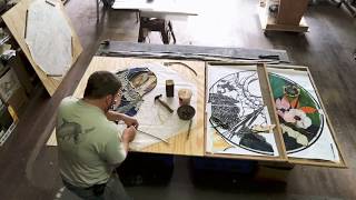 Stained glass creation  A timelapse from the Karl Unnasch Art Studio [upl. by Aeikan]