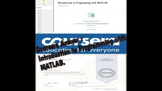 Coursera Answers Introduction to Programming with MATLABall weeks [upl. by Malcom]