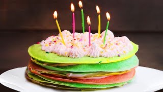 Rainbow Crepe Cake  Birthday Cake Ideas  Rainbow Cake Recipes by So Yummy [upl. by Pokorny]