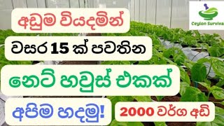 ඉතාමත් අඩුවට වර්ගඅඩි 2000 නෙට් හවුස් එකක් අපිම හදමුPolytunnel contruction sinhalaCeylon Survival [upl. by Anesor653]