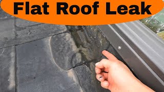 FLAT ROOF LEAK REPAIR  Repairing a rubber roof leak very simple and easy and fast GAME CHANGER [upl. by Aicenat]