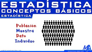 Conceptos básicos de estadística  Población muestra dato individuo [upl. by Dibrin]