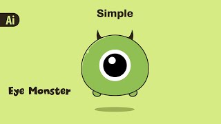 Simple Monster illustration using adobe illustrator [upl. by Doone]