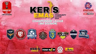 KERIS EMAS COMMUNITY LEAGUE  CHAMPIONSHIP LEAGUE  3RD DIV  BOMBA JOHOR FC VS TEMPORARY FC [upl. by Ardnaeel]