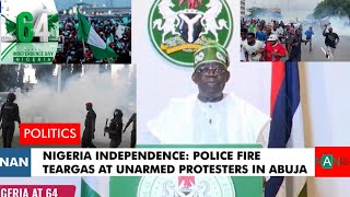 Nigerias 64th Independence Details of how Police Fired Teargas At Abuja Protesters [upl. by Anina890]