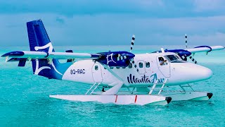 Dhaalu Atoll Maldives  Seaplane Landing at the Riu Atoll Resort 2022 [upl. by Kcirederf]