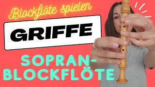 Grifftabelle Sopranblockflöte c bis e  verasblockflötenkanal [upl. by Pogah231]