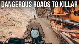 Cliff edge narrow roads in the Himalayas on a Royal Enfield 450 Himalayan  Episode 2 [upl. by Thordis]