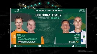 MatosMelo vs KoolhofVan de Zandschulp  Davis Cup Finals 2024 [upl. by Aseuqram]