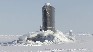 Royal Navy Nuke Sub HMS Trenchant Bursts Through Ice Layer At The North Pole [upl. by Snehpets]