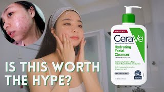 CERAVE HYDRATING FACIAL CLEANSER Review  Maganda ba sa acne prone skin 🤔 [upl. by Wooster81]