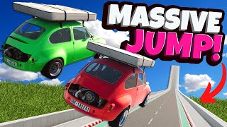 Jumping Flying Cars Off the BIGGEST RAMP in BeamNG Drive Mods Multiplayer [upl. by Thaxter626]