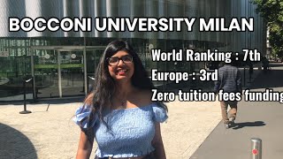 BOCCONI UNIVERSITY MILAN World best University  Funding with zero tuition fees [upl. by Saimerej]