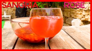 La MEJOR RECETA de SANGRIA ROSE 🍷 con VINO BLANCO 🍾100 NATURAL SIN COLORANTES ✅ [upl. by Auoy]